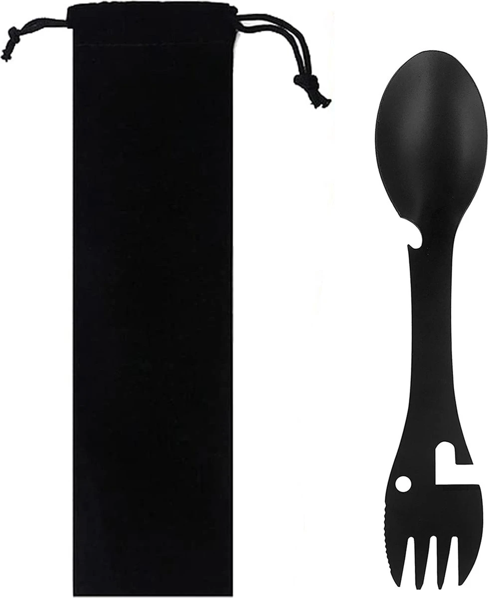 Luverno® - Spork - Incl. Bescherm Hoes - RVS - Bestek To Go - Reisbestek - Keukengadget - 5 in 1 Camping Bestek - Zwart Luverno® - Spork - Incl. Bescherm Hoes - RVS - Bestek To Go - Reisbestek - Keukengadget - 5 In 1 Camping Bestek - Zwart -Bo-Camp Verkoop 979x1200 1