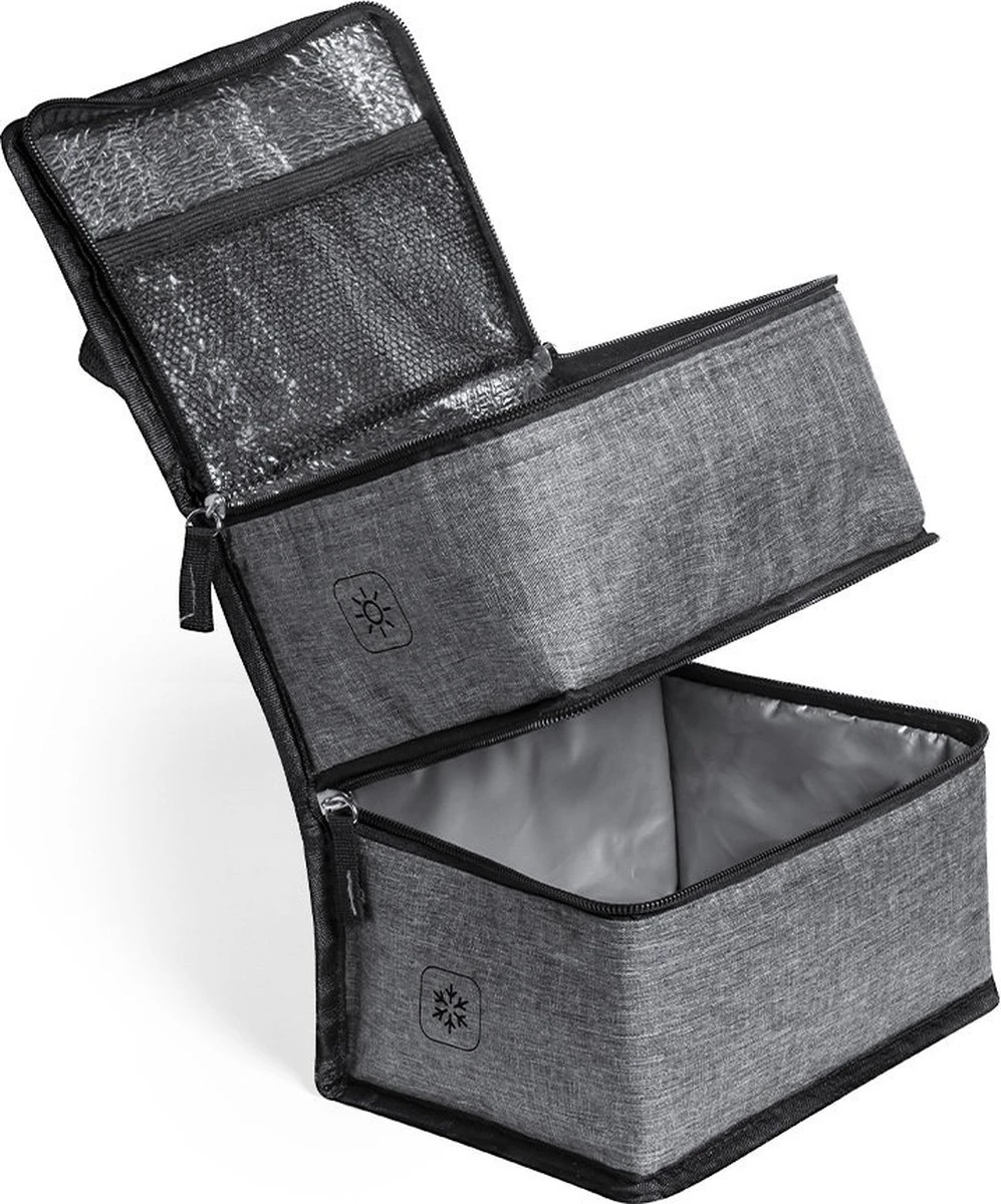 Koeltas met dubbel compartiment - Lunchtas - Koeltasje lunch - Koelelementen - Koud - Warm - Isolatie - Volwassenen - Dames - Heren - 14 x 22 cm - Polyester - RPET - Aluminium - grijs Merkloos Koeltas Met Dubbel Compartiment - Lunchtas - Koeltasje Lunch - Koelelementen - Koud - Warm - Isolatie - Volwassenen - Dames - Heren - 14 X 22 Cm - Polyester - RPET - Aluminium - Grijs -Bo-Camp Verkoop 997x1200 1